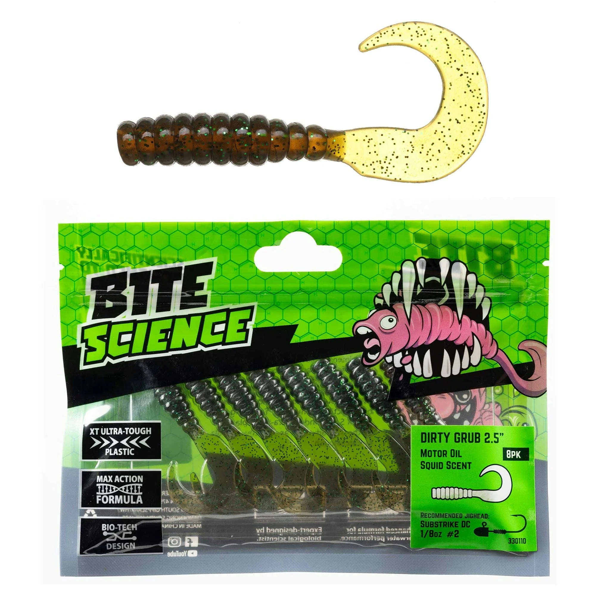Bite Science Dirty Grub Lures 8pk - Image 5