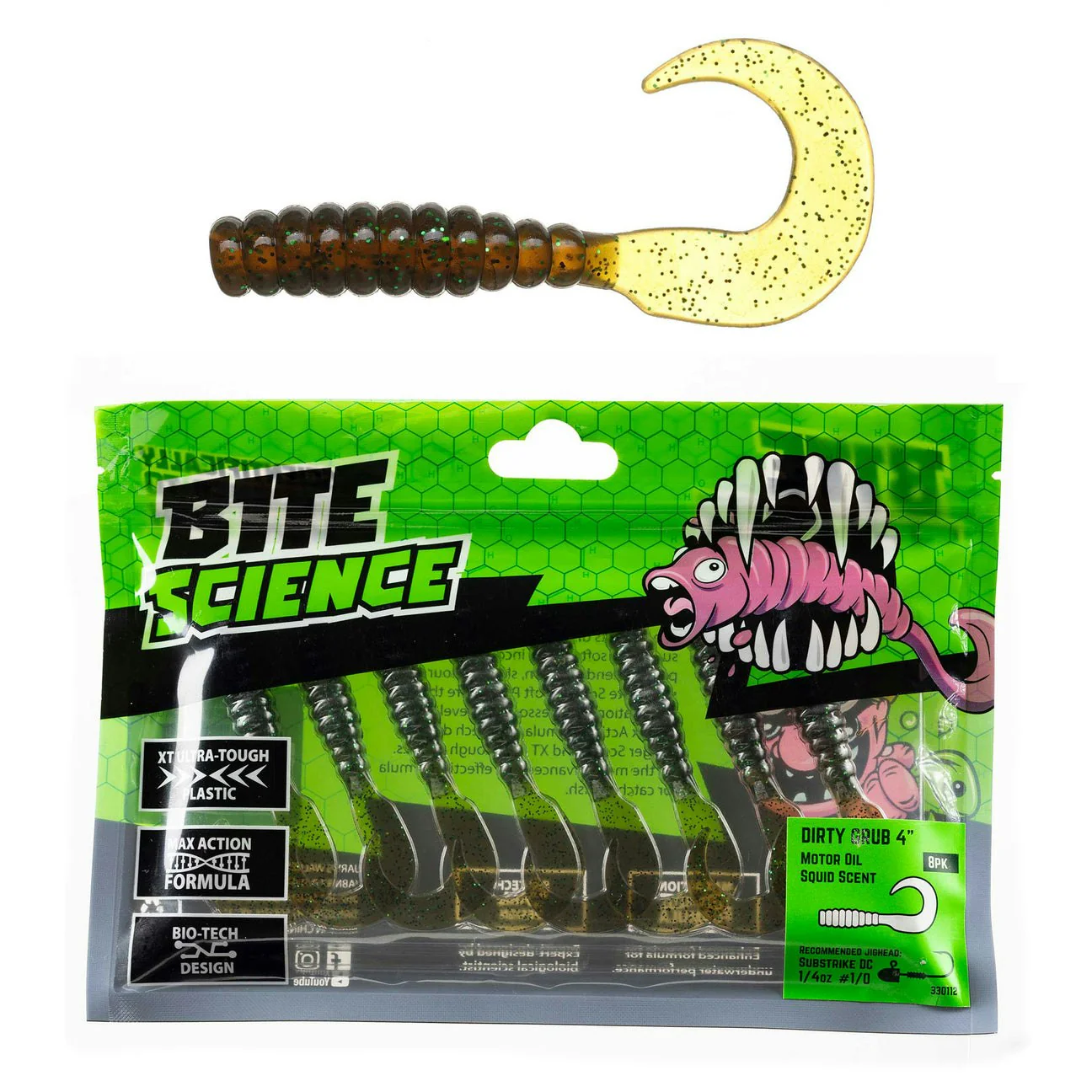 Bite Science Dirty Grub Lures 8pk - Image 6