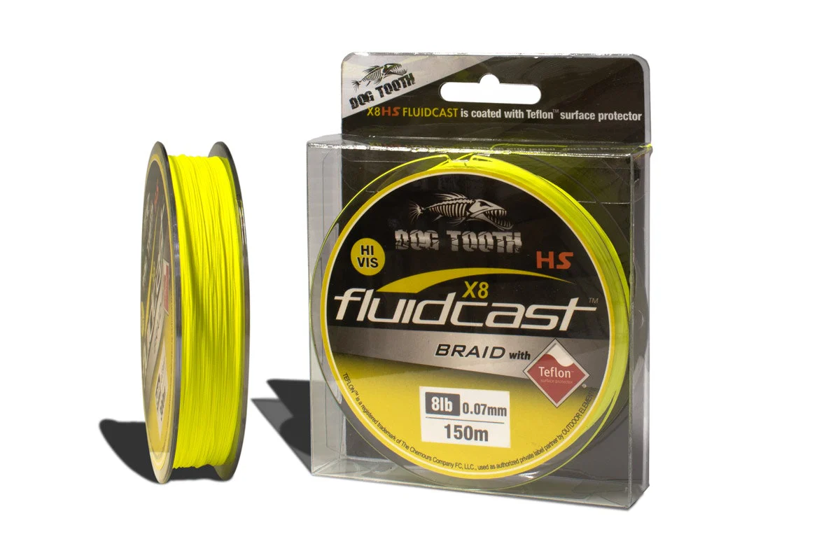 Dog Tooth Fluidcast Braid - Hi Vis Yellow X8 - Image 8