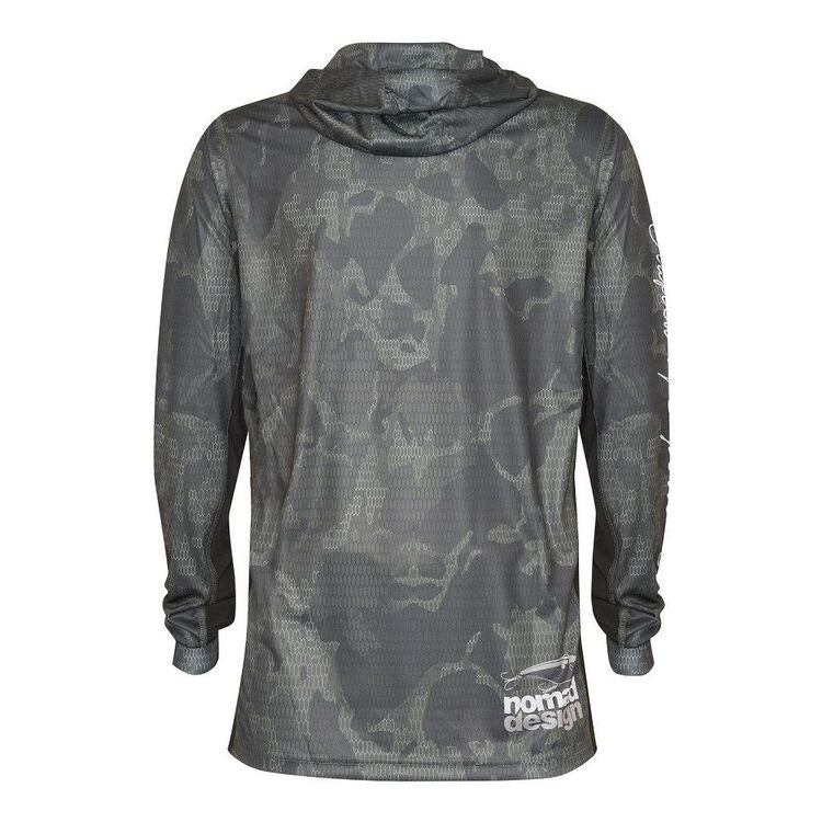 Nomad Tech Fishing Shirt Hooded - Khaki Camo Splice - Image 5
