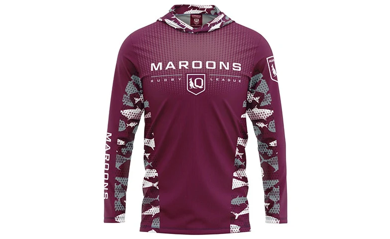 NRL QLD Maroons 'Reef Runner' Hooded Fishing Shirt - Image 6