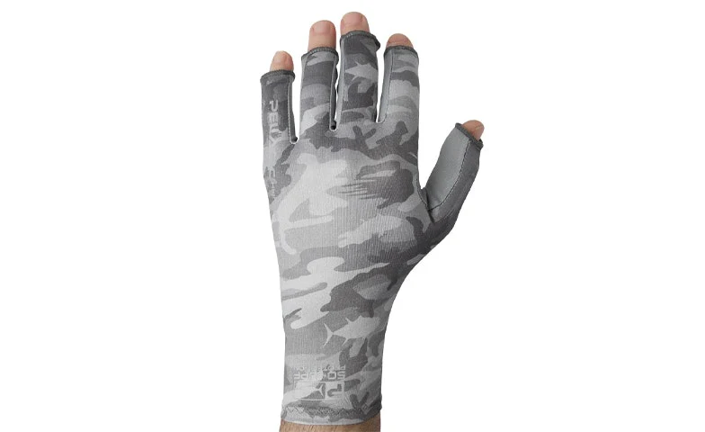Pelagic Sun Gloves Fish Camo Light Grey - Image 3