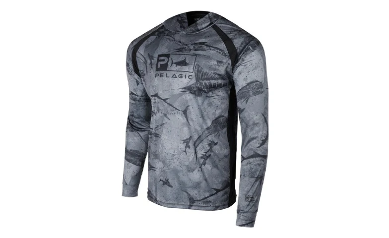 Pelagic Vaportek Hooded Shirt Open Seas Camo Black - Image 6