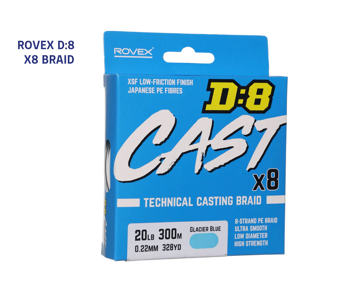 Rovex D:8 Cast Braid - Glacier Blue 300m 50lb - Image 4