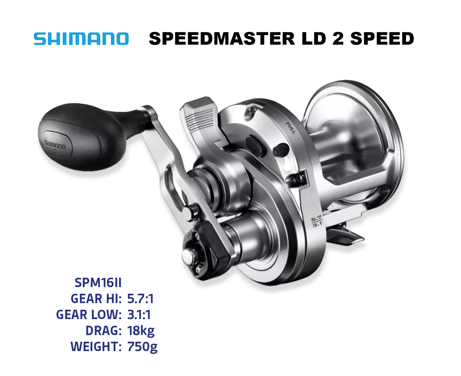Shimano Speedmaster LD 2 Speed Overhead Reel - Image 2