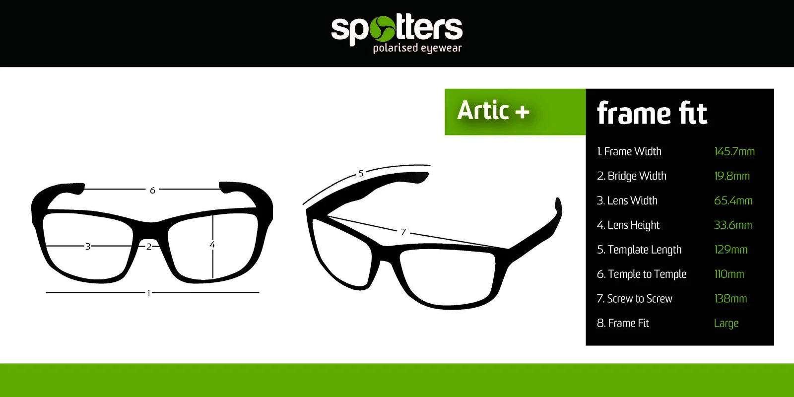 Spotters Artic+ Gloss Black Polarised Sunglasses - Image 2