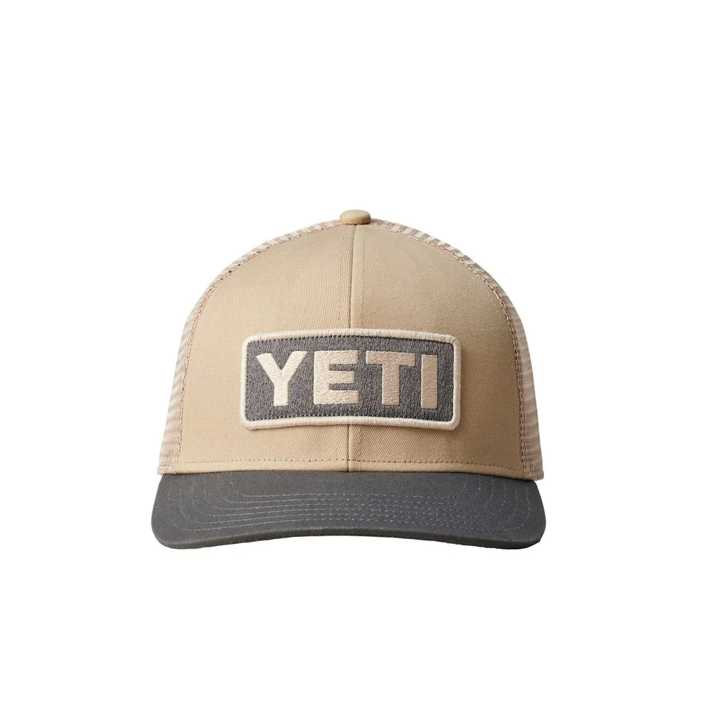 YETI Logo Badge Trucker Hat Taupe/Gray - Image 2